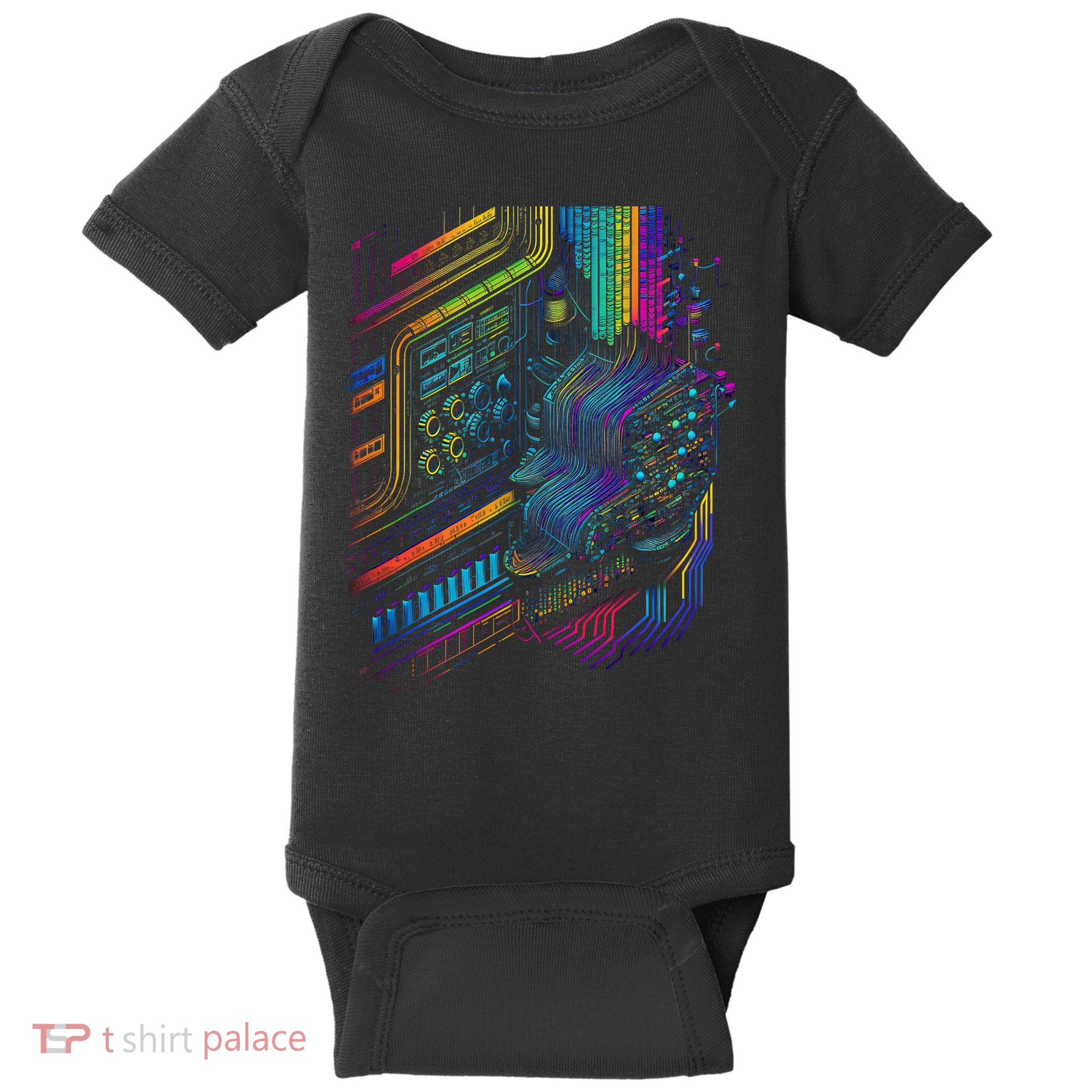 Analogue Synthesiser Electronic Music Modular Life Baby Bodysuit