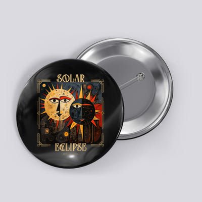 Art Solar Eclipse 2024 Sun Totality April 8th America Button