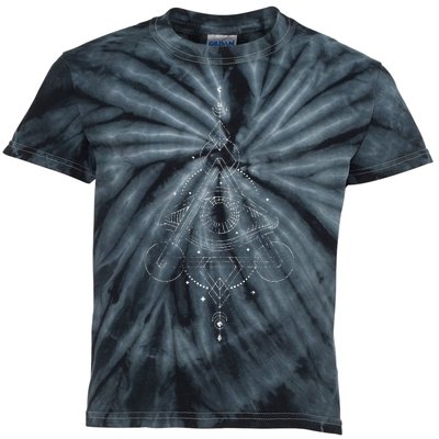 All Seeing Eye Blackcraft Alchemy Sun Moon Astrology Gift Kids Tie-Dye T-Shirt