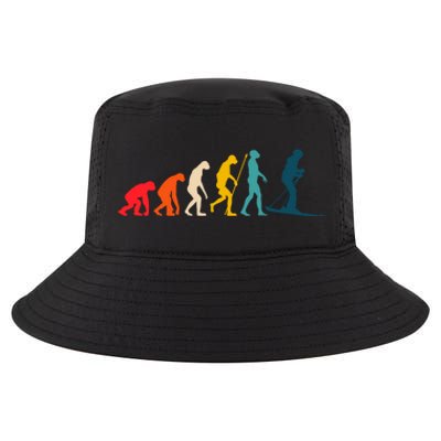 Alpine Ski Evolution Retro Vintage Slope Skiing Skier Cool Gift Cool Comfort Performance Bucket Hat