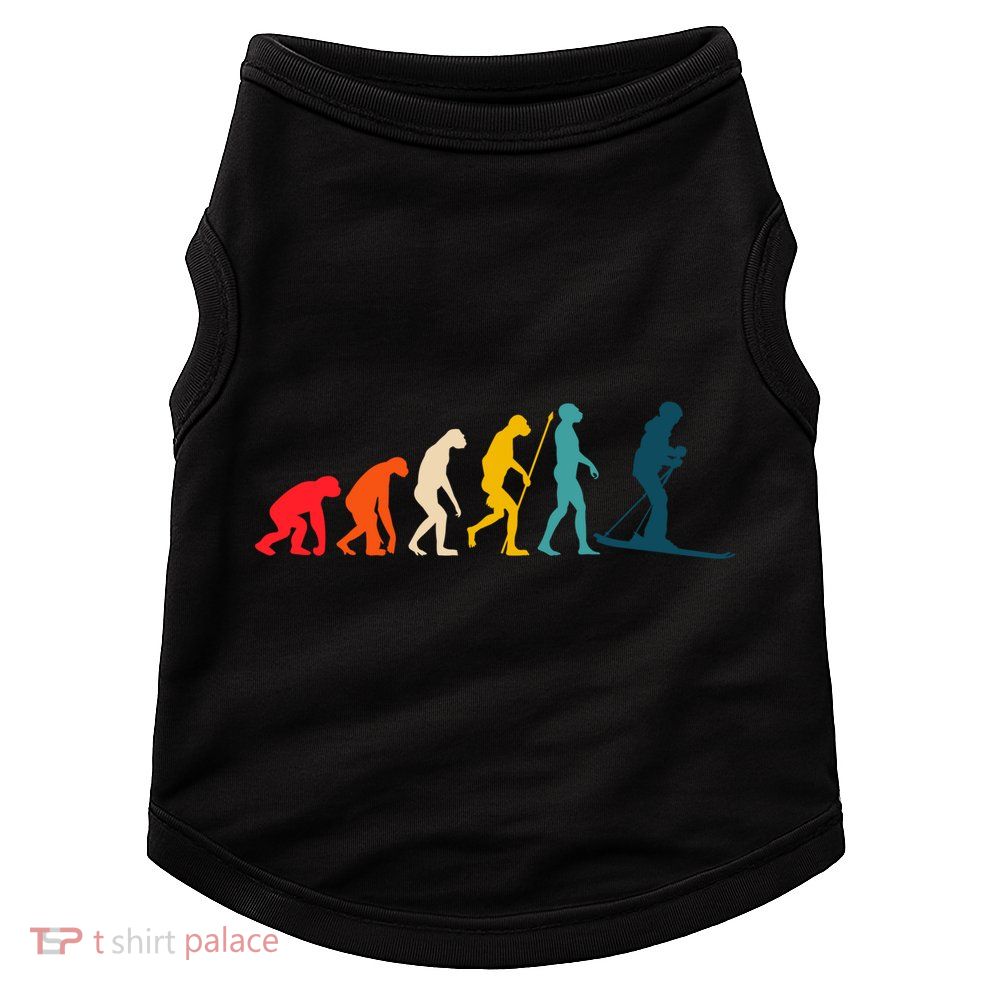 Alpine Ski Evolution Retro Vintage Slope Skiing Skier Cool Gift Doggie Tank