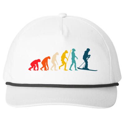 Alpine Ski Evolution Retro Vintage Slope Skiing Skier Cool Gift Snapback Five-Panel Rope Hat