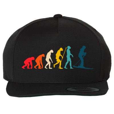 Alpine Ski Evolution Retro Vintage Slope Skiing Skier Cool Gift Wool Snapback Cap