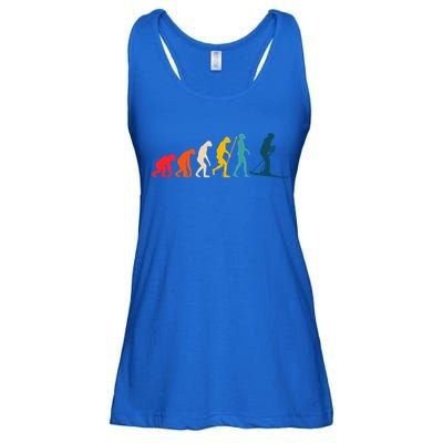 Alpine Ski Evolution Retro Vintage Slope Skiing Skier Cool Gift Ladies Essential Flowy Tank