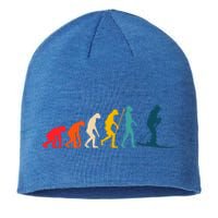 Alpine Ski Evolution Retro Vintage Slope Skiing Skier Cool Gift Sustainable Beanie