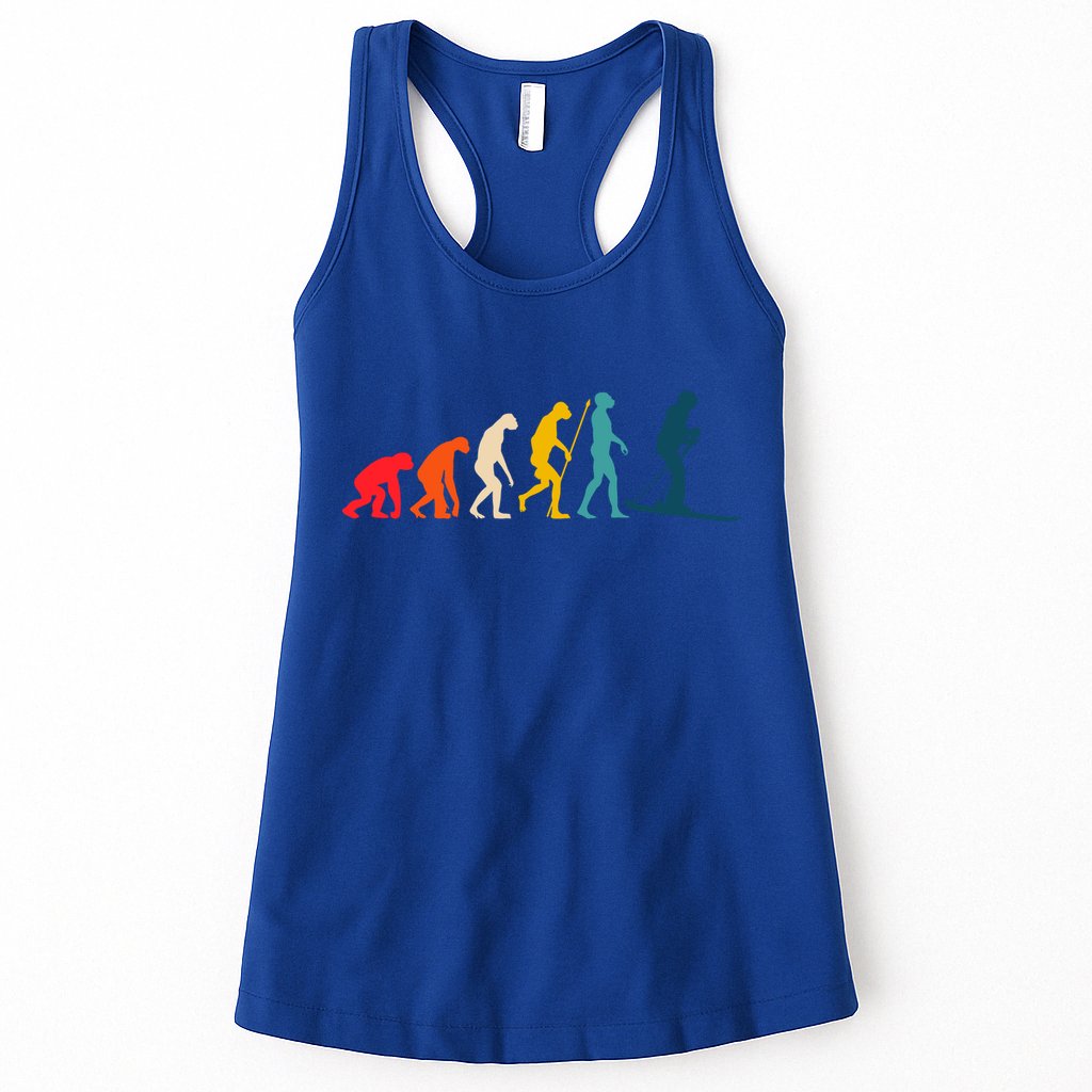 Alpine Ski Evolution Retro Vintage Slope Skiing Skier Cool Gift Womens Tank Top
