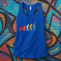 Alpine Ski Evolution Retro Vintage Slope Skiing Skier Cool Gift Womens Tank Top