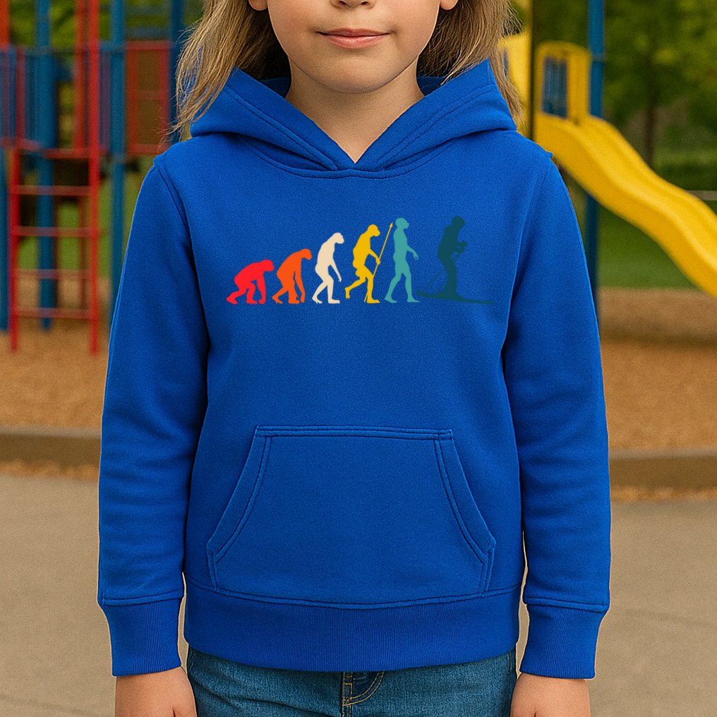 Alpine Ski Evolution Retro Vintage Slope Skiing Skier Cool Gift Kids Hoodie