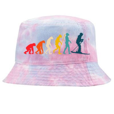 Alpine Ski Evolution Retro Vintage Slope Skiing Skier Cool Gift Tie-Dyed Bucket Hat