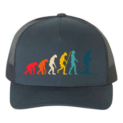 Alpine Ski Evolution Retro Vintage Slope Skiing Skier Cool Gift Yupoong Adult 5-Panel Trucker Hat