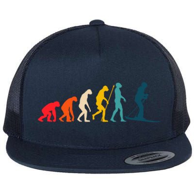 Alpine Ski Evolution Retro Vintage Slope Skiing Skier Cool Gift Flat Bill Trucker Hat