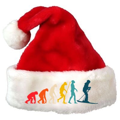 Alpine Ski Evolution Retro Vintage Slope Skiing Skier Cool Gift Premium Christmas Santa Hat