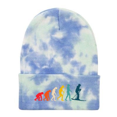 Alpine Ski Evolution Retro Vintage Slope Skiing Skier Cool Gift Tie Dye 12in Knit Beanie