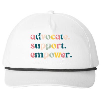 Advocate Support Empower Cute Social Worker Graduation Msw Snapback Five-Panel Rope Hat