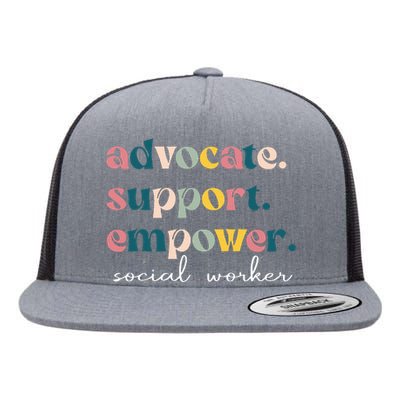 Advocate Support Empower Cute Social Worker Graduation Msw Flat Bill Trucker Hat