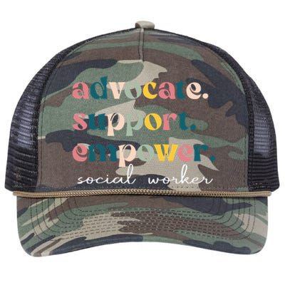 Advocate Support Empower Cute Social Worker Graduation Msw Retro Rope Trucker Hat Cap