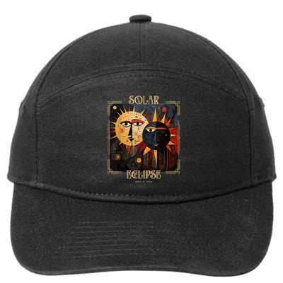 Art Solar Eclipse 2024 Sun Totality April 8th America 7-Panel Snapback Hat