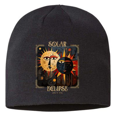 Art Solar Eclipse 2024 Sun Totality April 8th America Sustainable Beanie