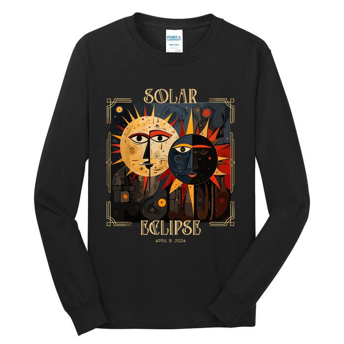 Art Solar Eclipse 2024 Sun Totality April 8th America Tall Long Sleeve T-Shirt