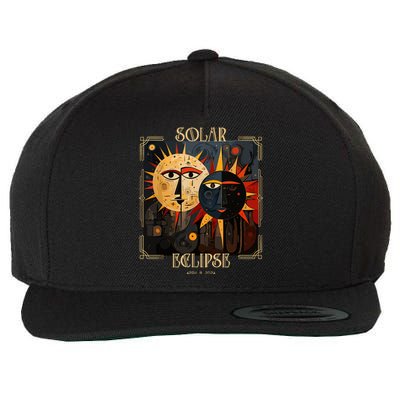 Art Solar Eclipse 2024 Sun Totality April 8th America Wool Snapback Cap