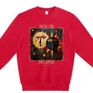 Art Solar Eclipse 2024 Sun Totality April 8th America Premium Crewneck Sweatshirt