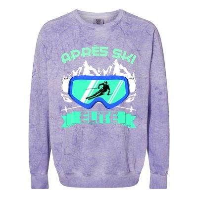 Apres Ski Elite Skiing Snowboarding Skiing Gift Colorblast Crewneck Sweatshirt