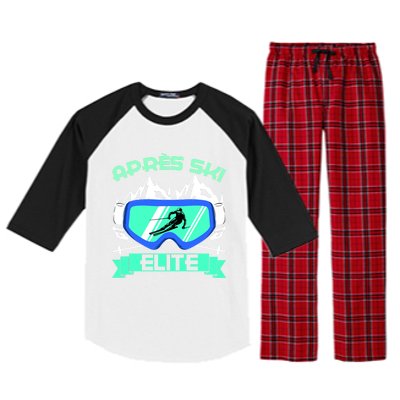 Apres Ski Elite Skiing Snowboarding Skiing Gift Raglan Sleeve Pajama Set