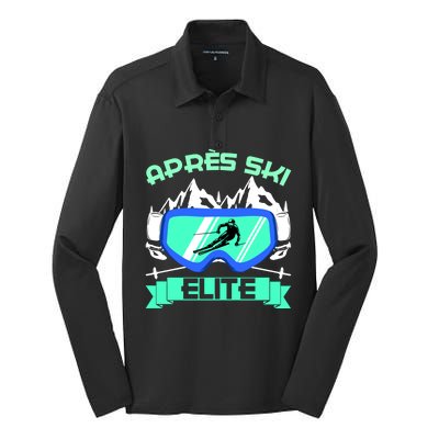 Apres Ski Elite Skiing Snowboarding Skiing Gift Silk Touch Performance Long Sleeve Polo