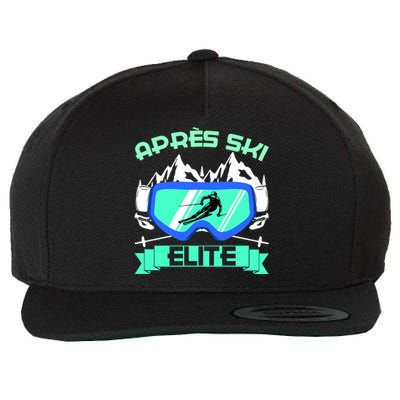 Apres Ski Elite Skiing Snowboarding Skiing Gift Wool Snapback Cap