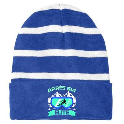 Apres Ski Elite Skiing Snowboarding Skiing Gift Striped Beanie with Solid Band