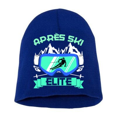 Apres Ski Elite Skiing Snowboarding Skiing Gift Short Acrylic Beanie