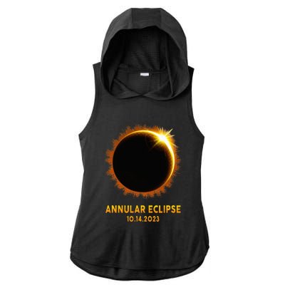 Annular Solar Eclipse 10.14.23 America Annularity Celestial Ladies PosiCharge Tri-Blend Wicking Draft Hoodie Tank