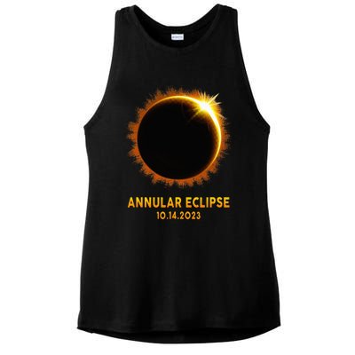 Annular Solar Eclipse 10.14.23 America Annularity Celestial Ladies PosiCharge Tri-Blend Wicking Tank