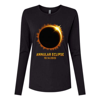 Annular Solar Eclipse 10.14.23 America Annularity Celestial Womens Cotton Relaxed Long Sleeve T-Shirt