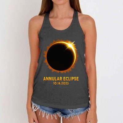 Annular Solar Eclipse 10.14.23 America Annularity Celestial Women's Knotted Racerback Tank