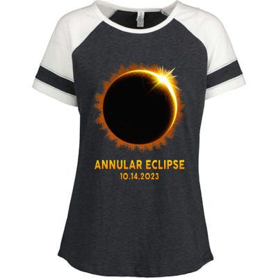 Annular Solar Eclipse 10.14.23 America Annularity Celestial Enza Ladies Jersey Colorblock Tee