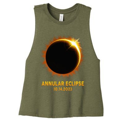 Annular Solar Eclipse 10.14.23 America Annularity Celestial Women's Racerback Cropped Tank