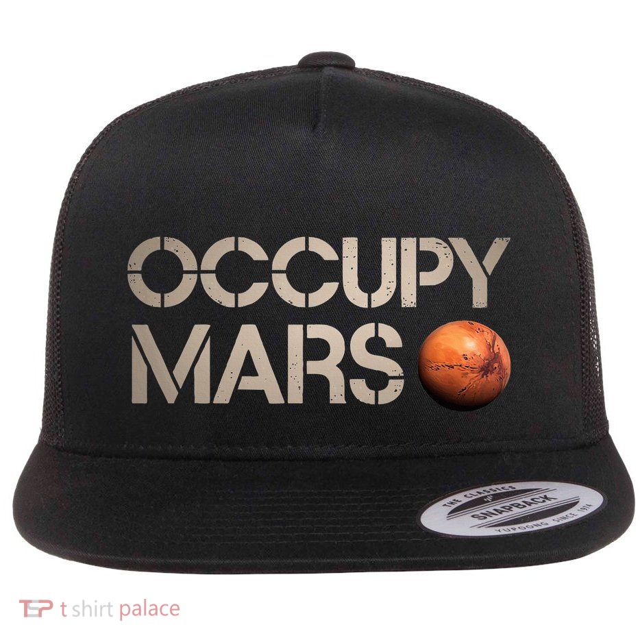 Astronomy Space Explorer Rocket Science Occupy Mars Flat Bill Trucker Hat