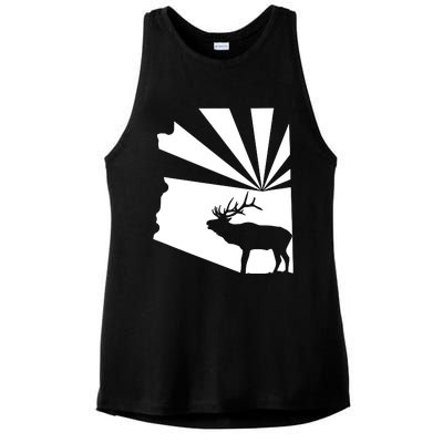 Arizona State Elk Hunting Ladies PosiCharge Tri-Blend Wicking Tank