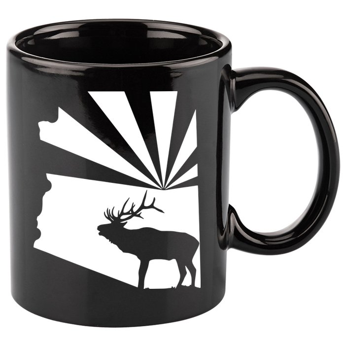 Arizona State Elk Hunting 11oz C Handle Ceramic Mug