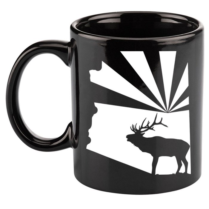 Arizona State Elk Hunting 11oz C Handle Ceramic Mug