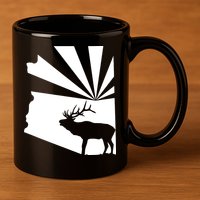 Arizona State Elk Hunting 11oz C Handle Ceramic Mug