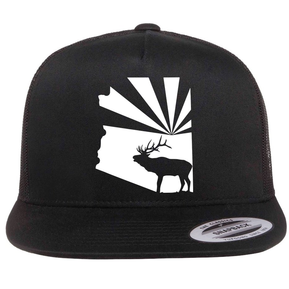 Arizona State Elk Hunting Flat Bill Trucker Hat