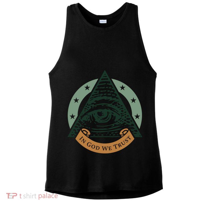 All Seeing Eye Providence In God We Trust Gift Ladies PosiCharge Tri-Blend Wicking Tank