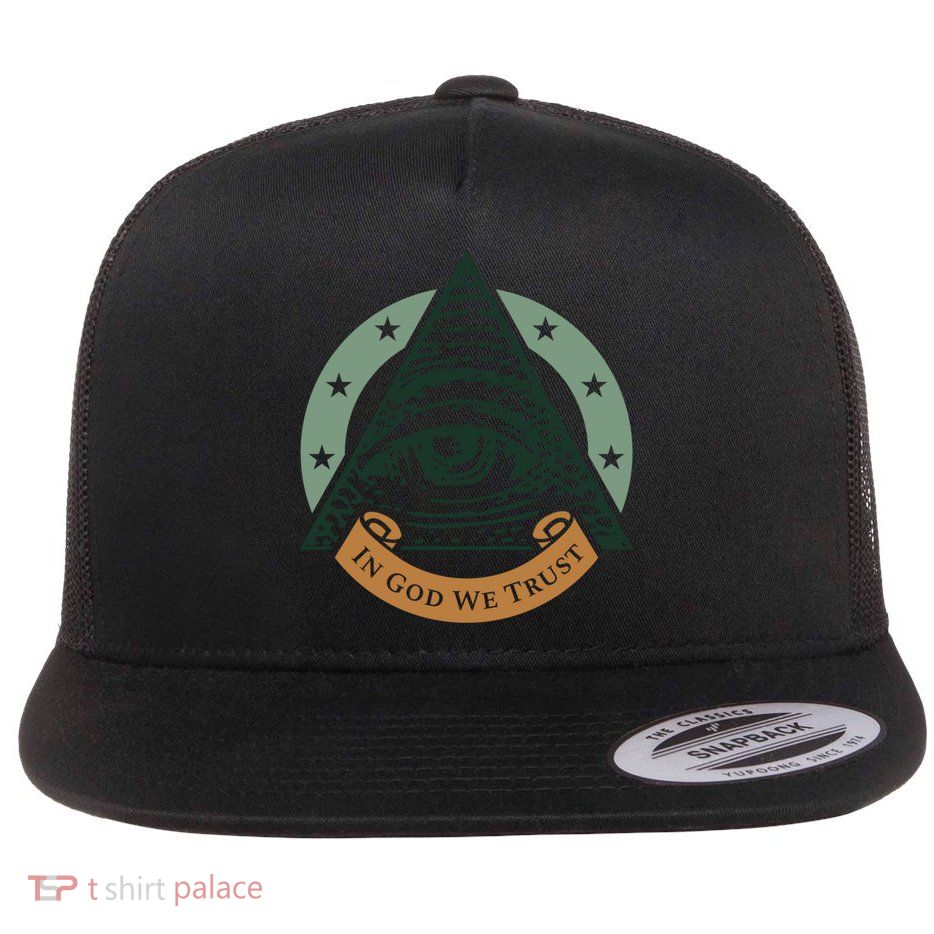All Seeing Eye Providence In God We Trust Gift Flatbill Hat