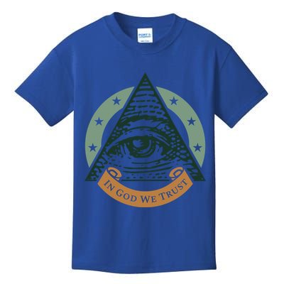 All Seeing Eye Providence In God We Trust Gift Kids T-Shirt
