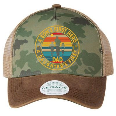 A Sons First Hero A Daughters First Love Fathers Day Legacy Tie Dye Trucker Hat