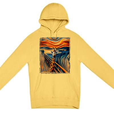 Artsy Scream For Giraffe Lovers Artistic Giraffe Premium Pullover Hoodie