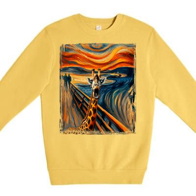 Artsy Scream For Giraffe Lovers Artistic Giraffe Premium Crewneck Sweatshirt