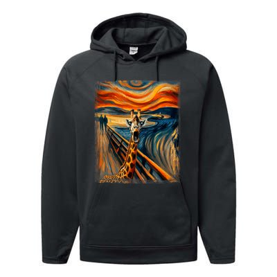 Artsy Scream For Giraffe Lovers Artistic Giraffe Performance Fleece Hoodie